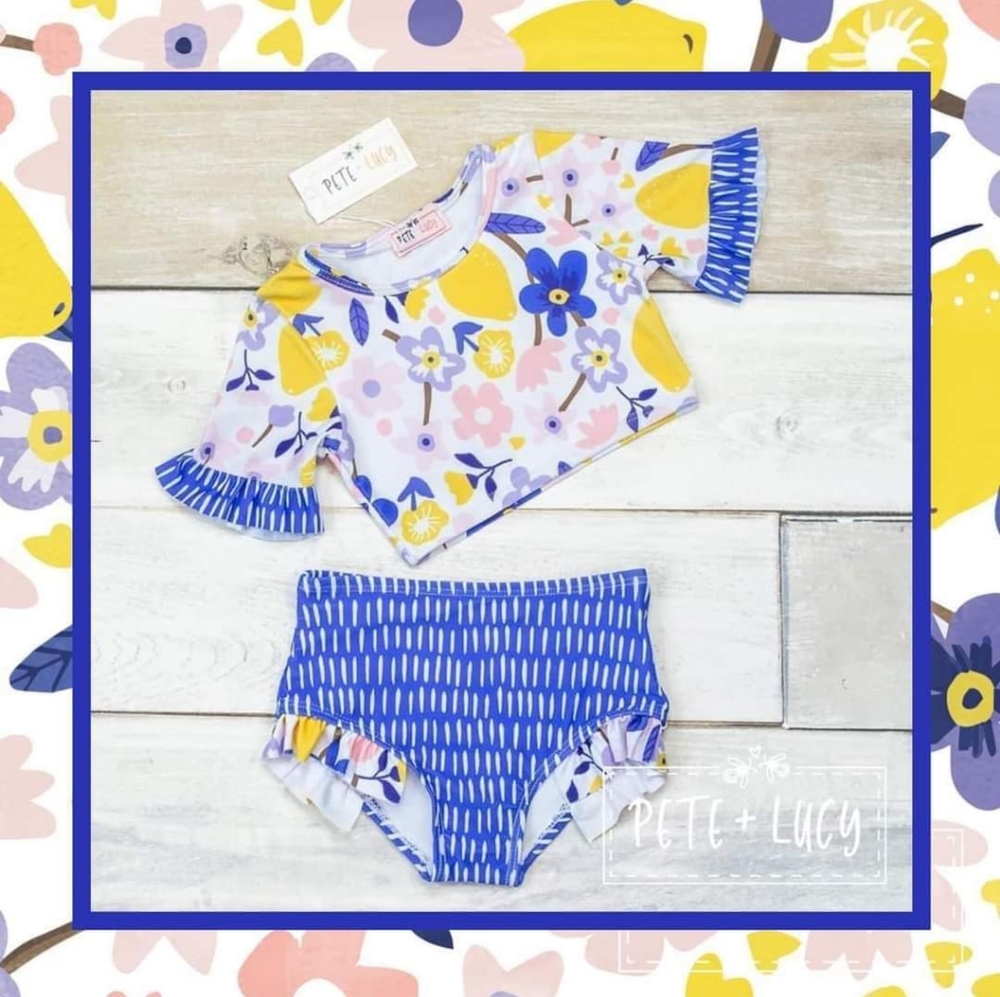 Lemon Twist 2pc Girls Swimsuit